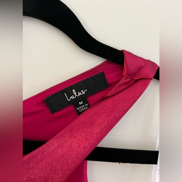 “Just as Gorgeous Magenta Satin Halter Cutout Maxi Dress” - Lulus size M - Picture 7 of 8